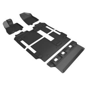 Toyota Sienna Floor Mats - Front, 2nd Row, 3rd Row - 3D MAXpider - Kagu Series - Black - `21-`24